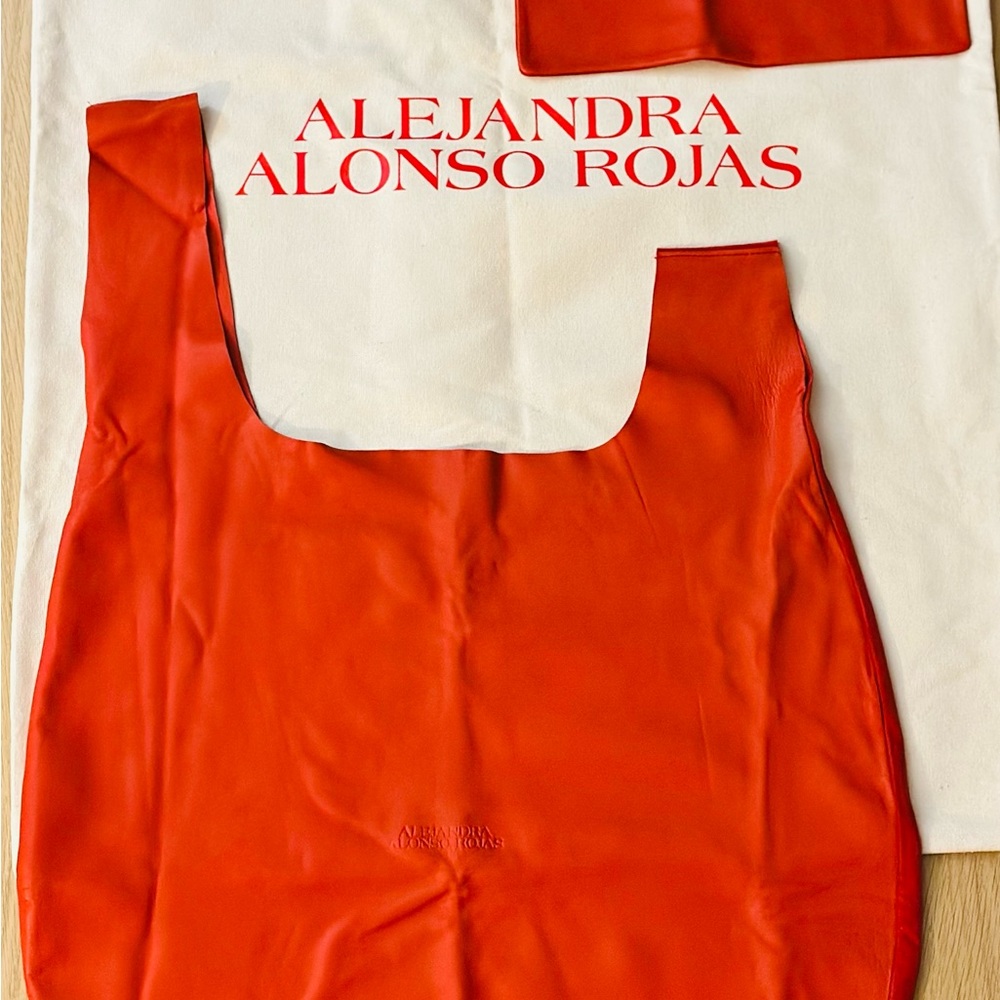 Alejandra Alonso Rojas Limited Edition Knotted Tote Bag – Red Suede - with pouch